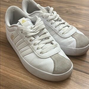 Adidas White and Cream Sneakers
